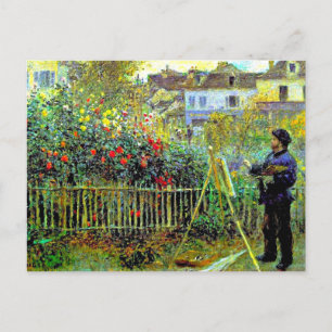Carte Postale Monet Peinture dans son jardin