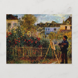 Carte Postale Monet peinture dans son jardin par Claude Monet