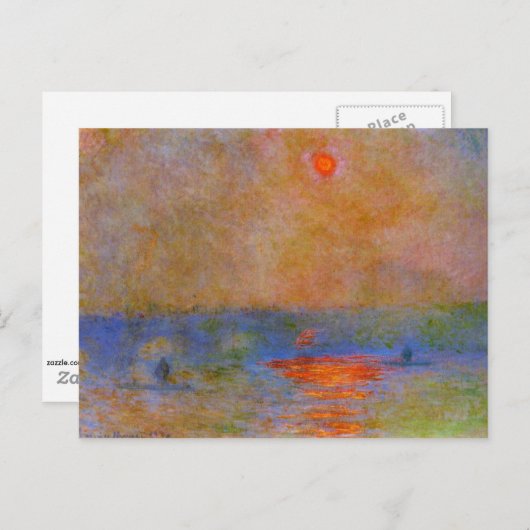 Carte Postale Monet - pont Waterloo, soleil dans le brouillard (Devant / Derrière)