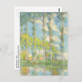 Carte Postale Monet Poplars Impressionnisme paysager Vintage (Devant / Derrière)