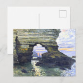 Carte Postale Monet - Port d'Montant Etretat, belle peinture (Devant / Derrière)
