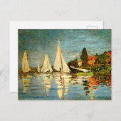 Carte Postale Monet, Regattas à Argenteuil (Devant / Derrière)
