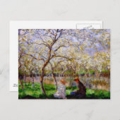 Carte Postale Monet - Springtime, peinture d'art (Devant / Derrière)