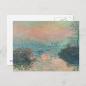 Carte Postale Monet Sunset Seine Beaux-Art Impressionnisme (Devant / Derrière)