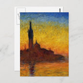 Carte Postale Monet Sunset Venise Coloré Impressionnisme Art (Devant / Derrière)