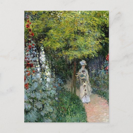 Carte Postale Monet - The Garden Hollyhocks (Devant)