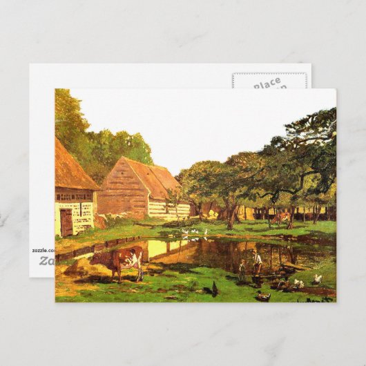 Carte Postale Monet - Une ferme en Normandie (Devant / Derrière)