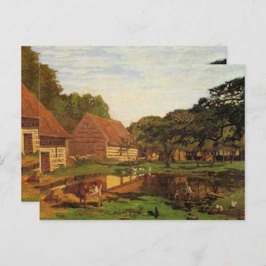 Carte Postale Monet - Une ferme en Normandie, l'art (Devant / Derrière)