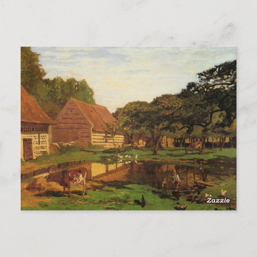Carte Postale Monet - Une ferme en Normandie, l'art (Dos)