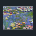 Carte Postale Monet Water Lilies 1916<br><div class="desc">Monet Water Lilies 1916. Peinture à l'huile sur toile de 1916. L'impressionniste Claude Monet demeure réputé et apprécié pour les peintures de nénuphars qu'il a réalisées dans son étang de jardin de Giverny. Cette peinture spécifique de nénuphars, datant de 1916, révèle l’évolution de Monet vers une abstraction croissante et des...</div>