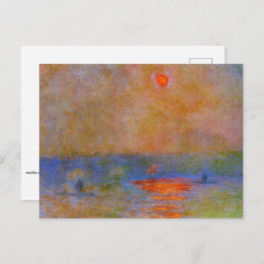 Carte Postale Monet, Waterloo Bridge, Sunlight in the Fog (Devant / Derrière)
