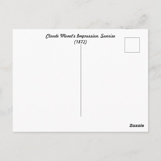 Carte Postale Monet's Impression, Sunrise (1872) (Dos)