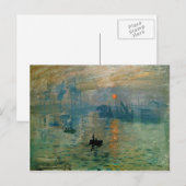 Carte Postale Monet's Impression Sunrise (soleil levant) - 1872 (Devant / Derrière)