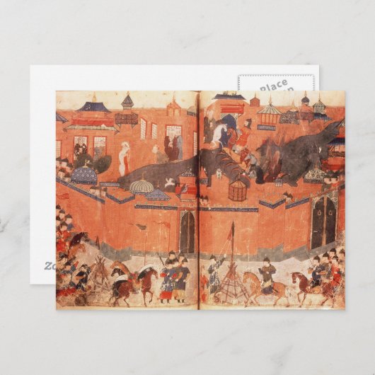 Carte Postale Mongols sous la direction de Hulagu Khan (Devant / Derrière)