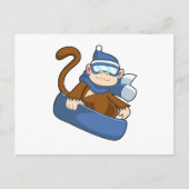 Carte Postale Monkey as Snowboarder with Sonowboard.PNG (Devant)