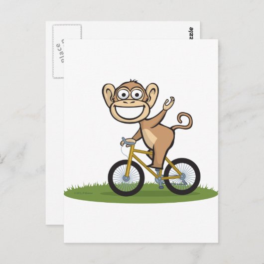 Carte Postale Monkey Biker (Devant / Derrière)