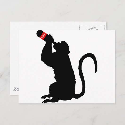 Carte Postale Monkey Booze (Devant / Derrière)