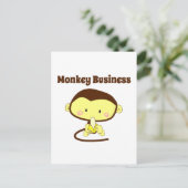 Carte Postale Monkey Business Drôle Cartoon Monkey Design (Debout devant)