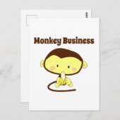 Carte Postale Monkey Business Drôle Cartoon Monkey Design (Devant / Derrière)