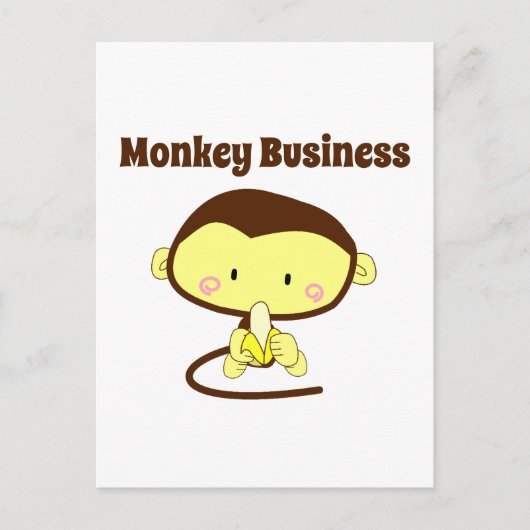 Carte Postale Monkey Business Drôle Cartoon Monkey Design (Devant)