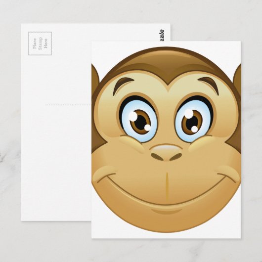 Carte Postale monkey emoji (Devant / Derrière)