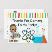 Carte Postale Monkey Mad Scientifique Anniversaire Merci (Devant / Derrière)