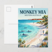 Carte Postale Monkey Mia Australie (Devant / Derrière)