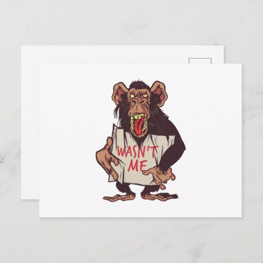Carte Postale Monkey n'était pas moi (Devant / Derrière)