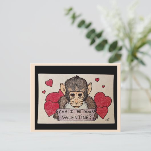 Carte postale Monkey Valentines (Debout devant)