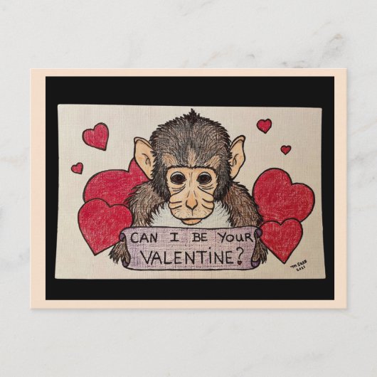 Carte postale Monkey Valentines (Devant)