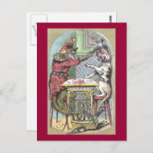 Carte Postale Monkey Wallops Bulldog avec bouteille de vin (Devant / Derrière)