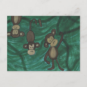 Carte Postale Monkeys Postcards