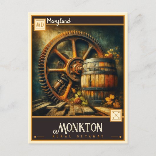 Carte Postale Monkton, Maryland | VINTAGE (Devant)