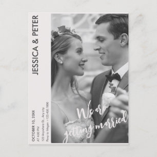 Carte Postale Monochrome moderne minimaliste simple mariage phot