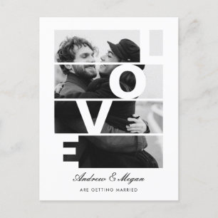 Carte Postale Monochrome Simple Elegant Love mariage photo