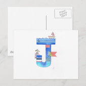 Carte Postale Monogram J collection de pirates cadeau (Devant / Derrière)