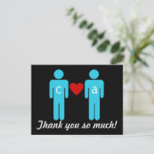 Carte Postale Monogram love Couple Wedding Thank You Cards (Debout devant)