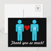 Carte Postale Monogram love Couple Wedding Thank You Cards (Devant / Derrière)