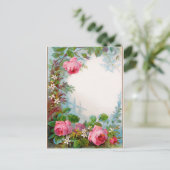 CARTE POSTALE MONOGRAME DE ROSES ET DE JASMINE (Debout devant)
