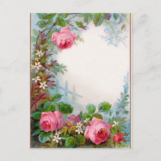 CARTE POSTALE MONOGRAME DE ROSES ET DE JASMINE (Devant)