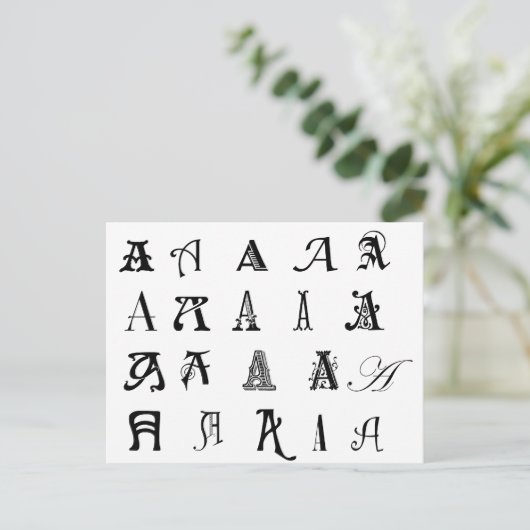 Carte Postale Monogramme "A" (Debout devant)