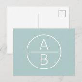 Carte Postale Monogramme à deux initiales moderne (Devant / Derrière)