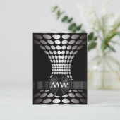 Carte Postale monogramme abstrait noir et blanc (Debout devant)