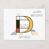 Carte Postale Monogramme Art Moderne. Lettre D (Devant)