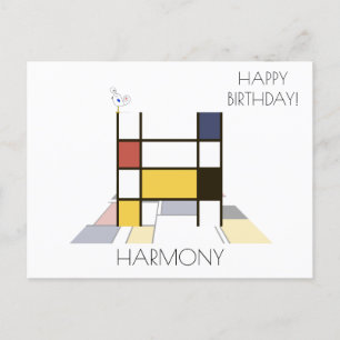 Carte Postale Monogramme Art Moderne. Lettre H