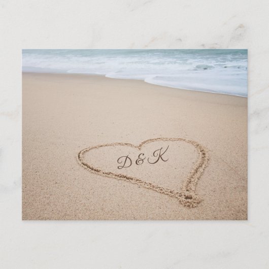Carte Postale Monogramme | Beach Love I (Devant)