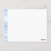 Carte Postale Monogramme Bleu rayures (Dos)