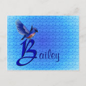 Carte Postale Monogramme Bluebird Initiale B Personnalisé (Devant)