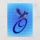 Carte Postale Monogramme Bluebird Initiale O Élégant (Devant)