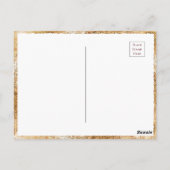 Carte Postale Monogramme Bourgogne Merci Floral Or (Dos)